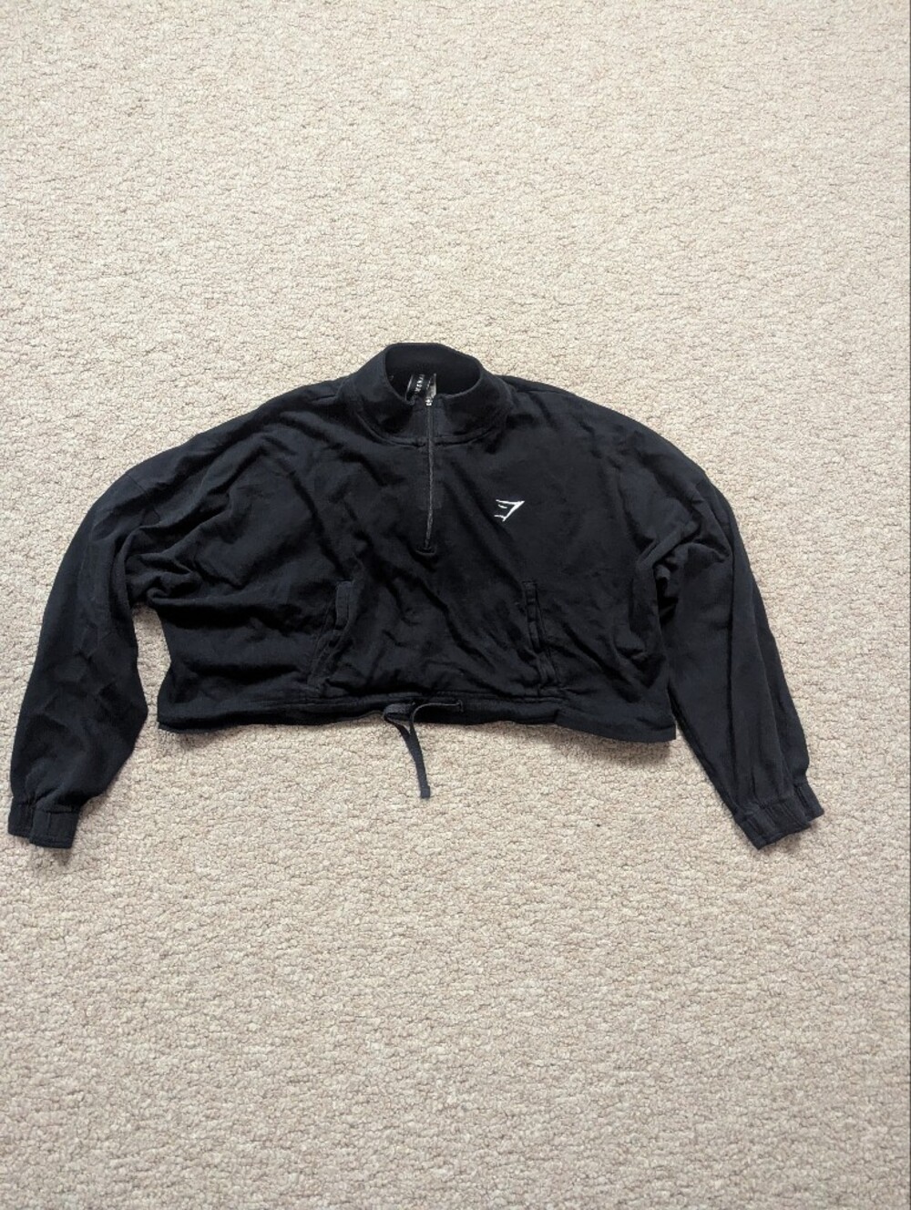 Gymshark Black Cropped Half-Zip